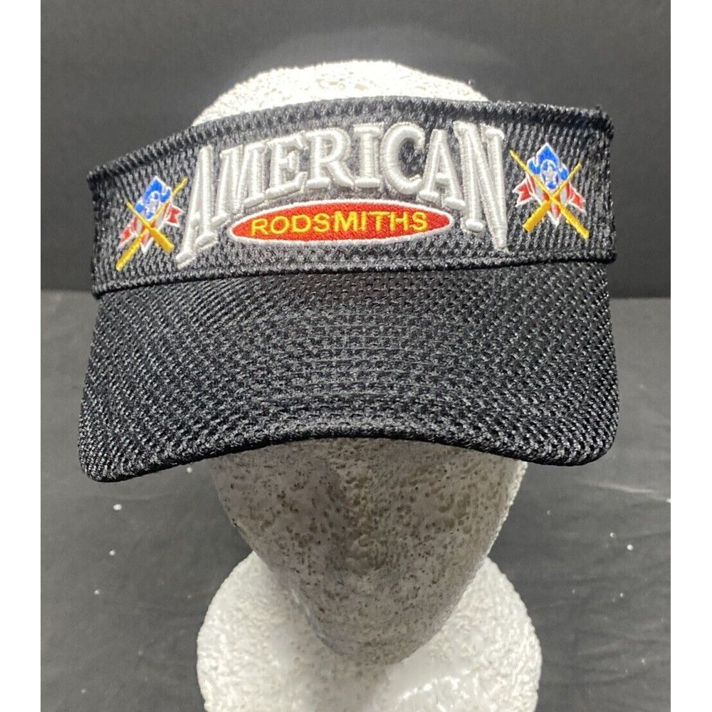 Rodsmiths American Mens Hat Visor Adjustable Fishing New NWOT  Embroidered Black